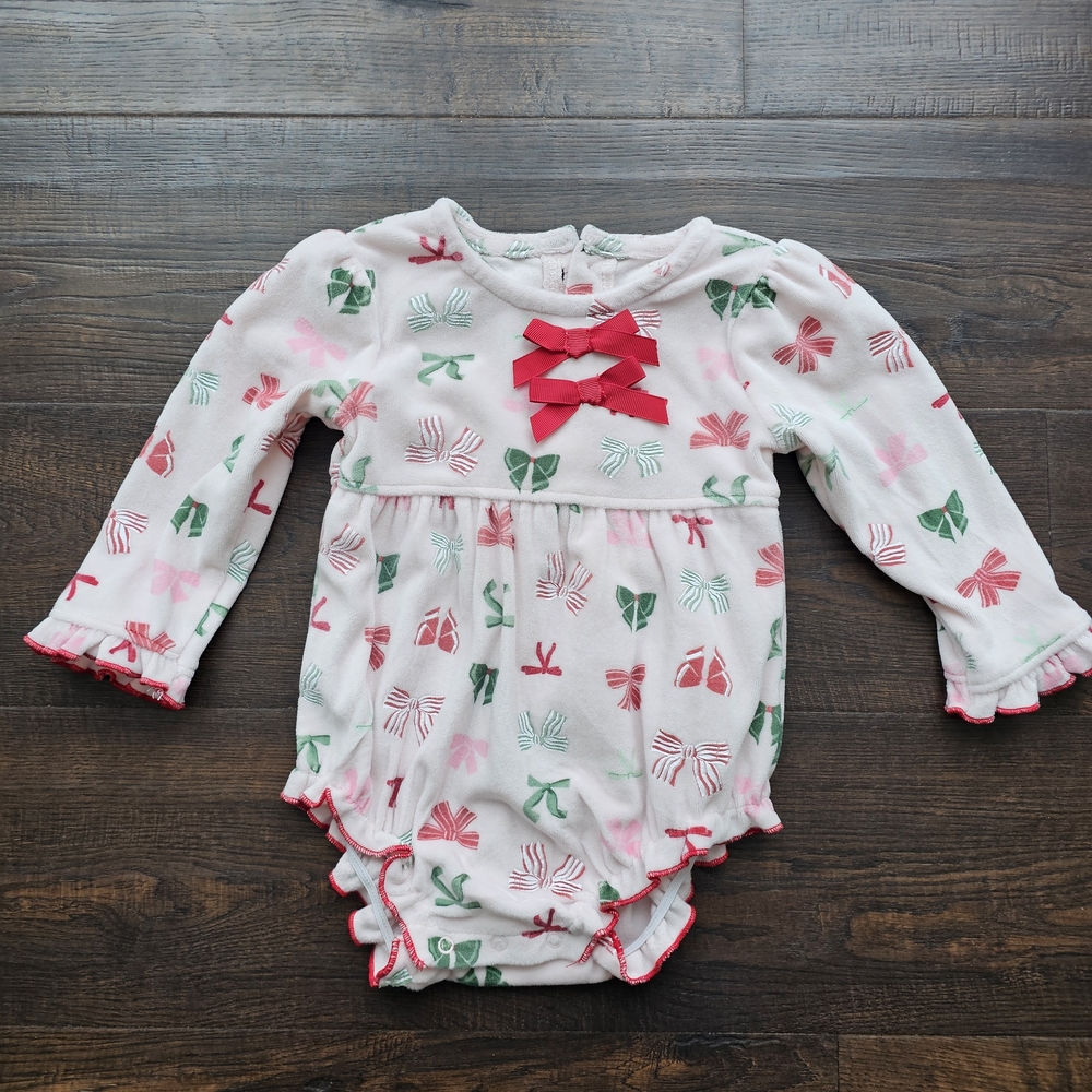 Adorable Pink and Green Baby Onesie with Bow